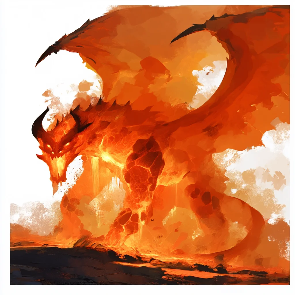 Dragon Volcanique - Fleau de Lave - Monstre Solitaire Daggerheart SRD Tier 4 | Bestiaire JDR